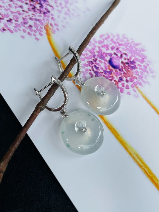 Icy Jade Earrings - Safety Coin (NJE120)