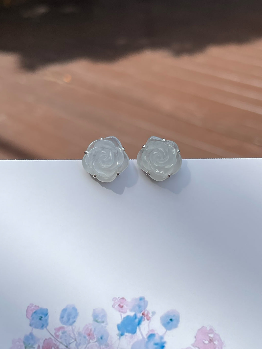 Icy Jade Earrings - Rose (NJE123)
