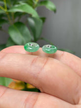 Load image into Gallery viewer, Green Jade Earrings - Safety Coin (NJE124)
