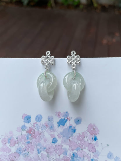 Icy Jadeite Earrings - Double Hoop (NJE125)