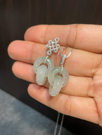 Icy Jadeite Earrings - Double Hoop (NJE125)