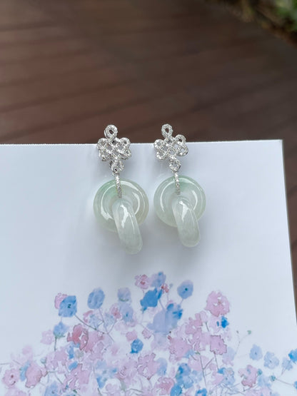 Icy Jadeite Earrings - Double Hoop (NJE125)