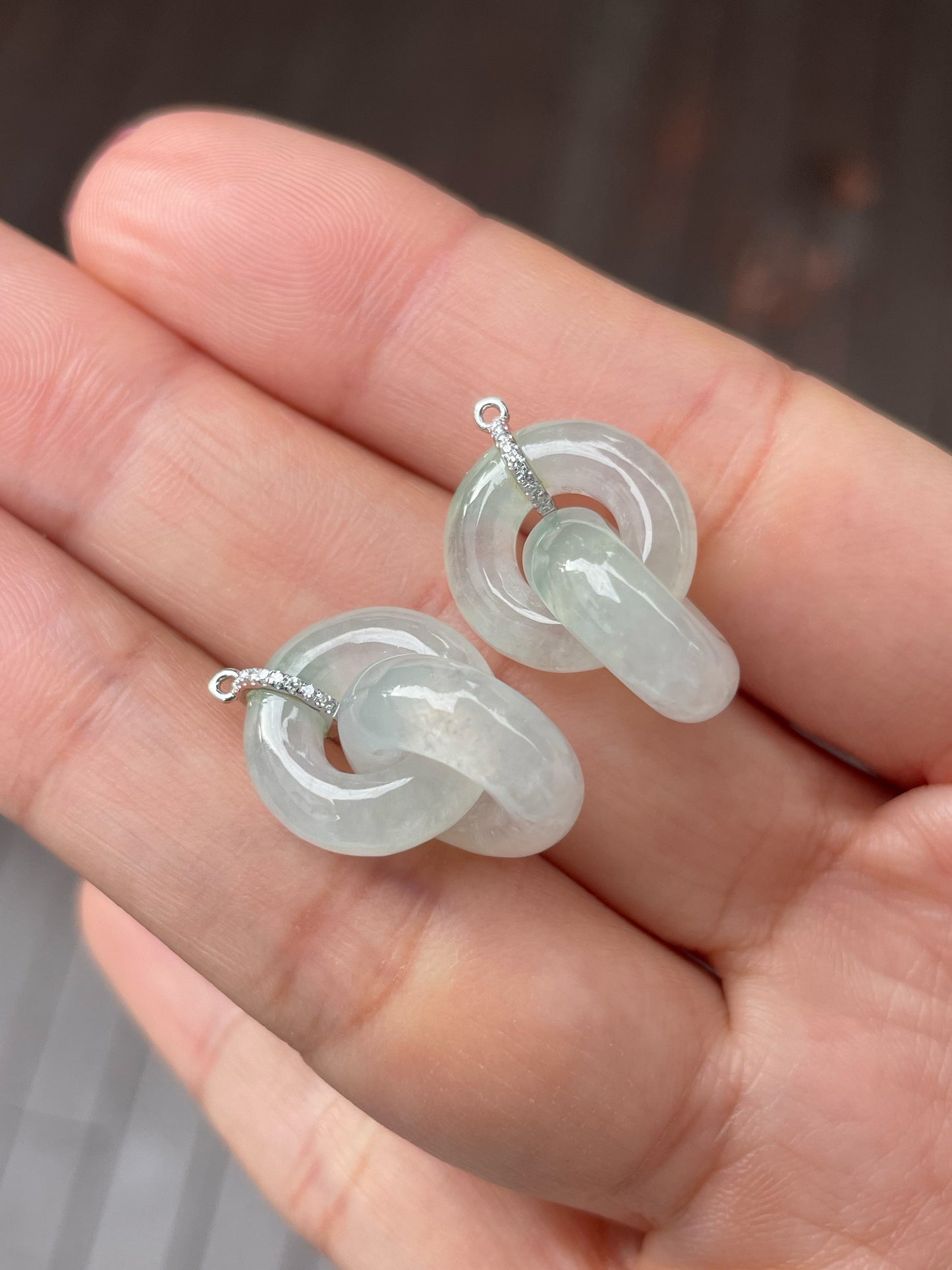 Icy Jadeite Earrings - Double Hoop (NJE125)