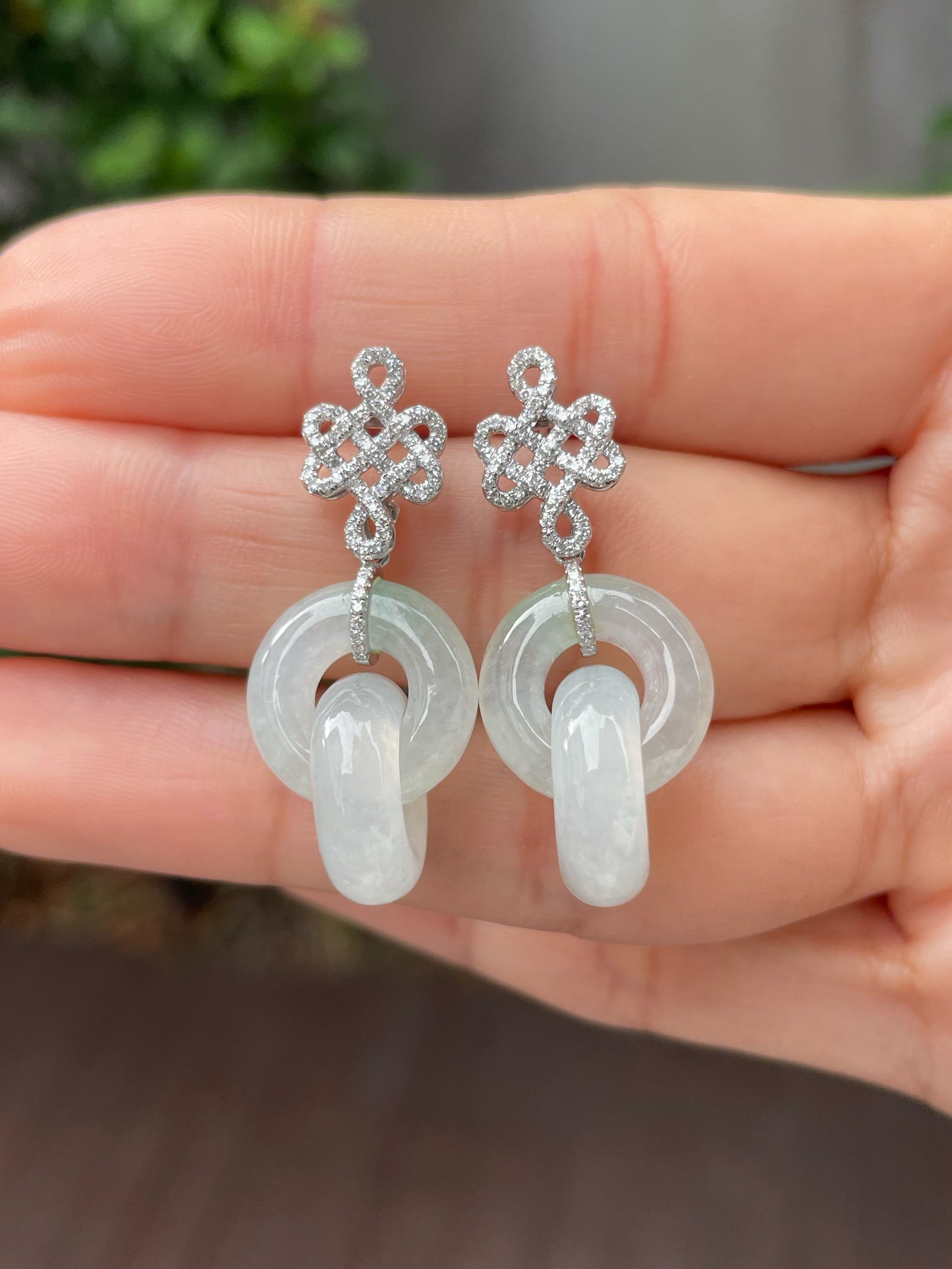 Icy Jadeite Earrings - Double Hoop (NJE125)