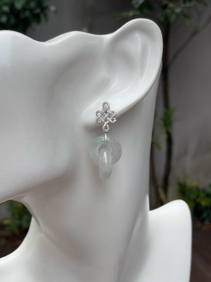 Icy Jadeite Earrings - Double Hoop (NJE125)