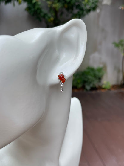 Red Jade Earrings - Goldfish (NJE127)