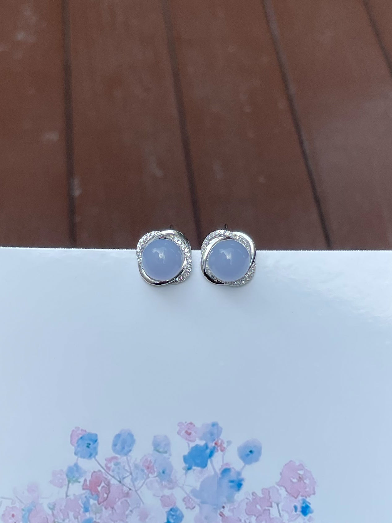 Lavender Jade Ball Earrings (NJE129)