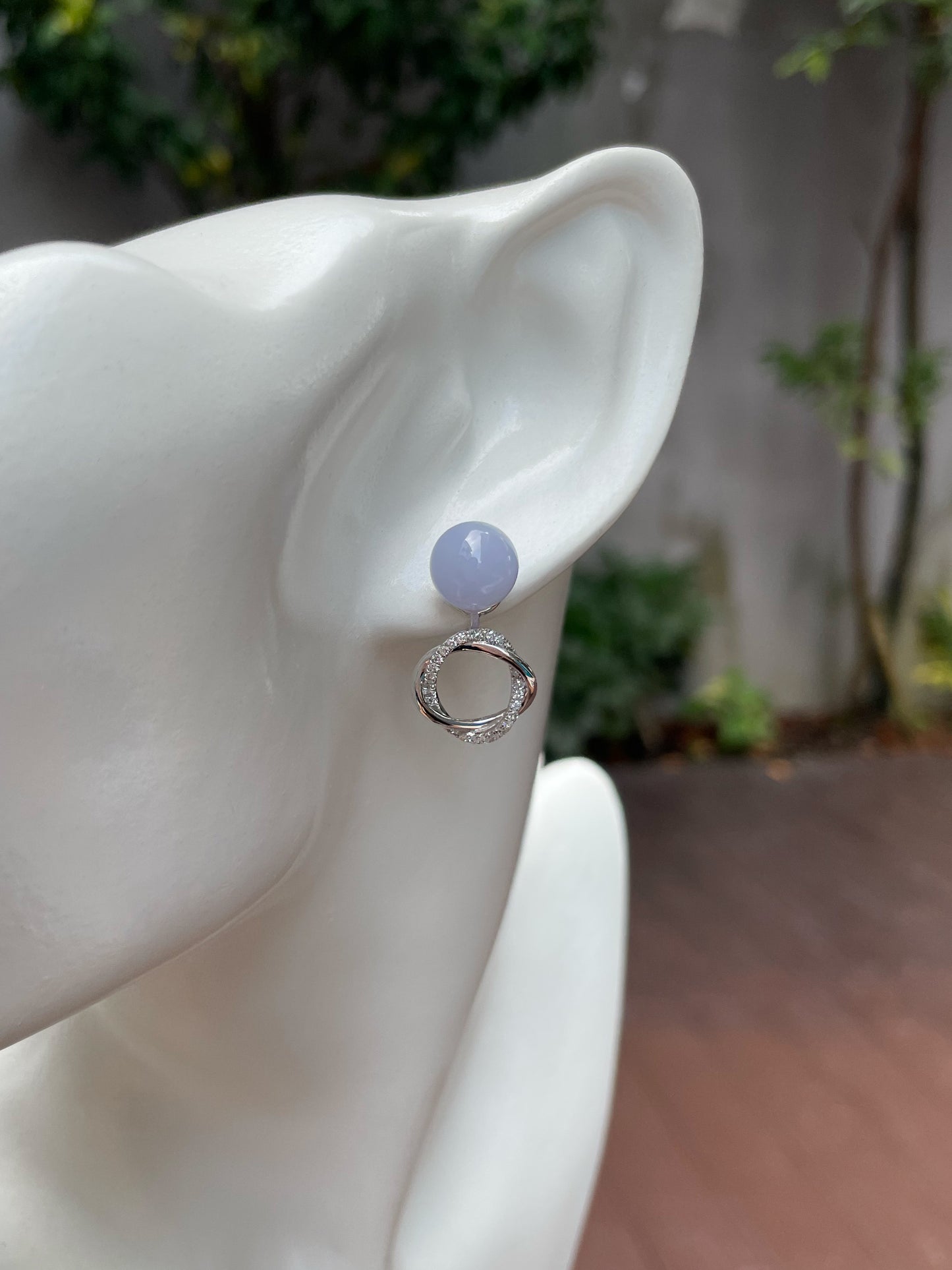 Lavender Jade Ball Earrings (NJE129)