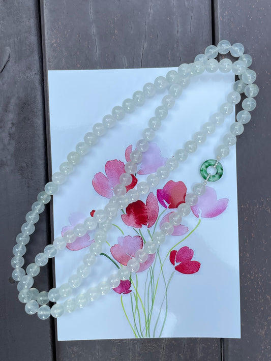 Icy Jadeite Beads Necklace (NJN002)