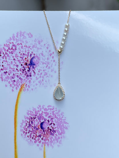 Icy Jade Necklace - Teardrop (NJN014)