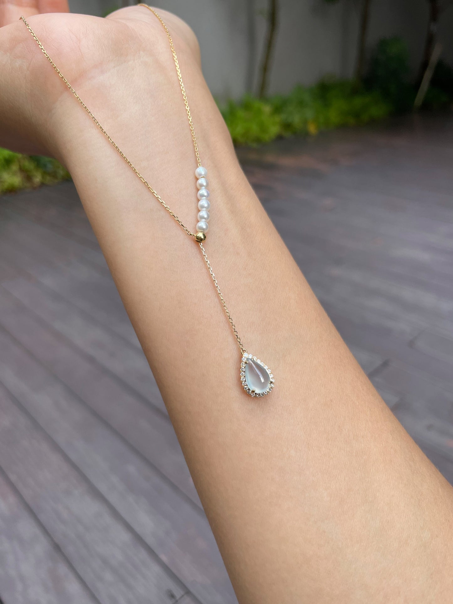 Icy Jade Necklace - Teardrop (NJN014)