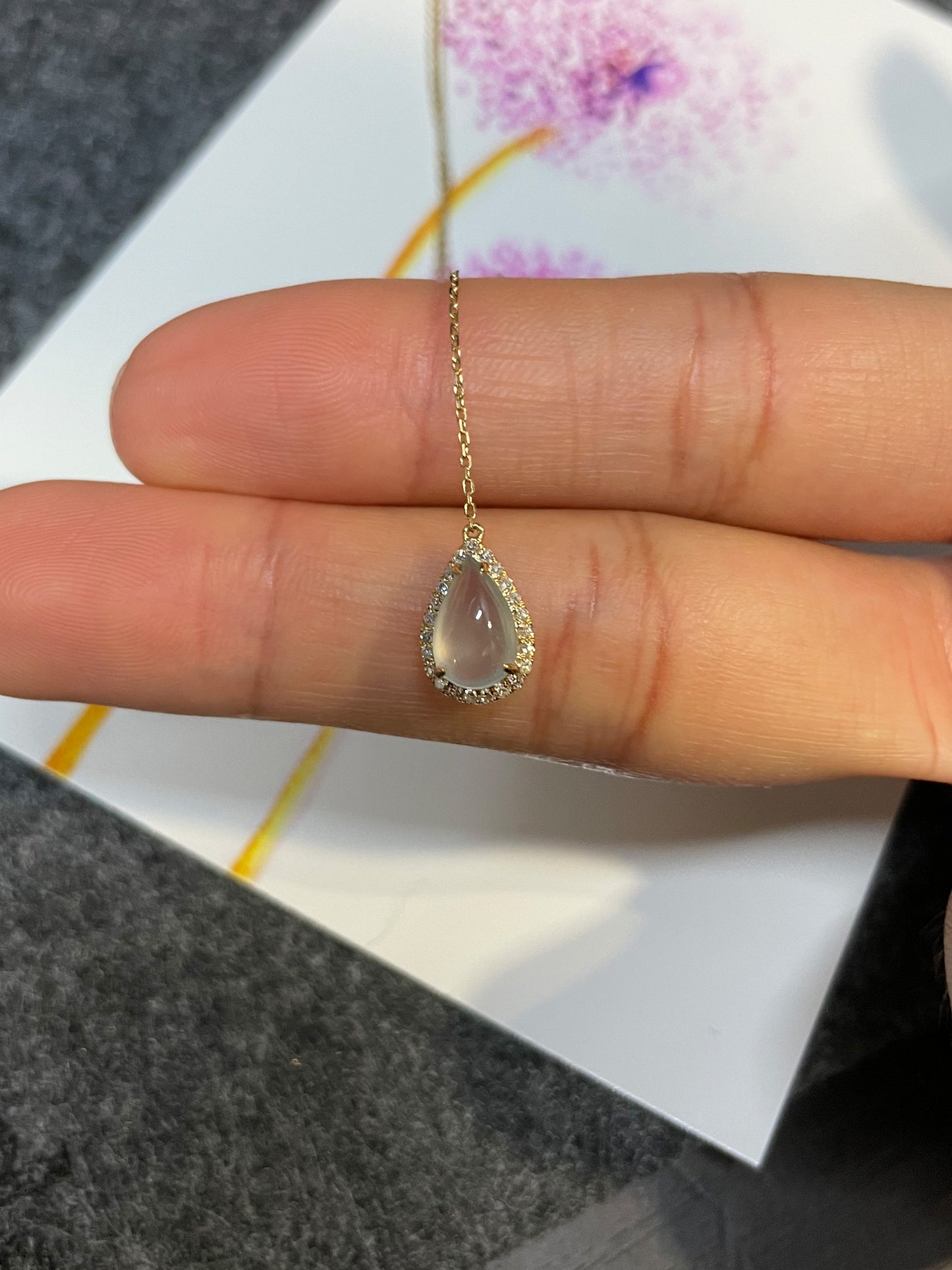 Icy Jade Necklace - Teardrop (NJN014)