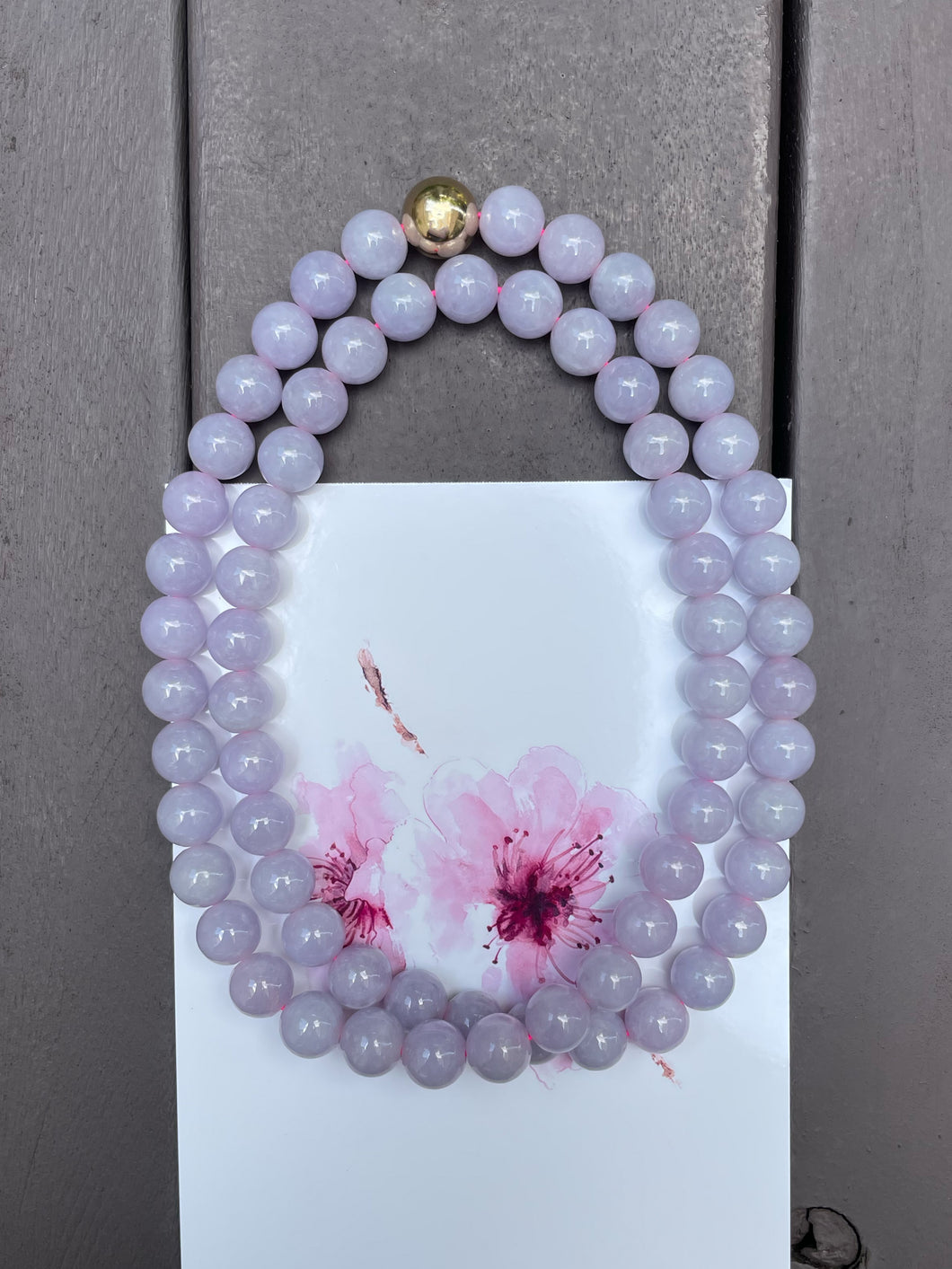 Lavender Jade Beads Necklace (NJN016)