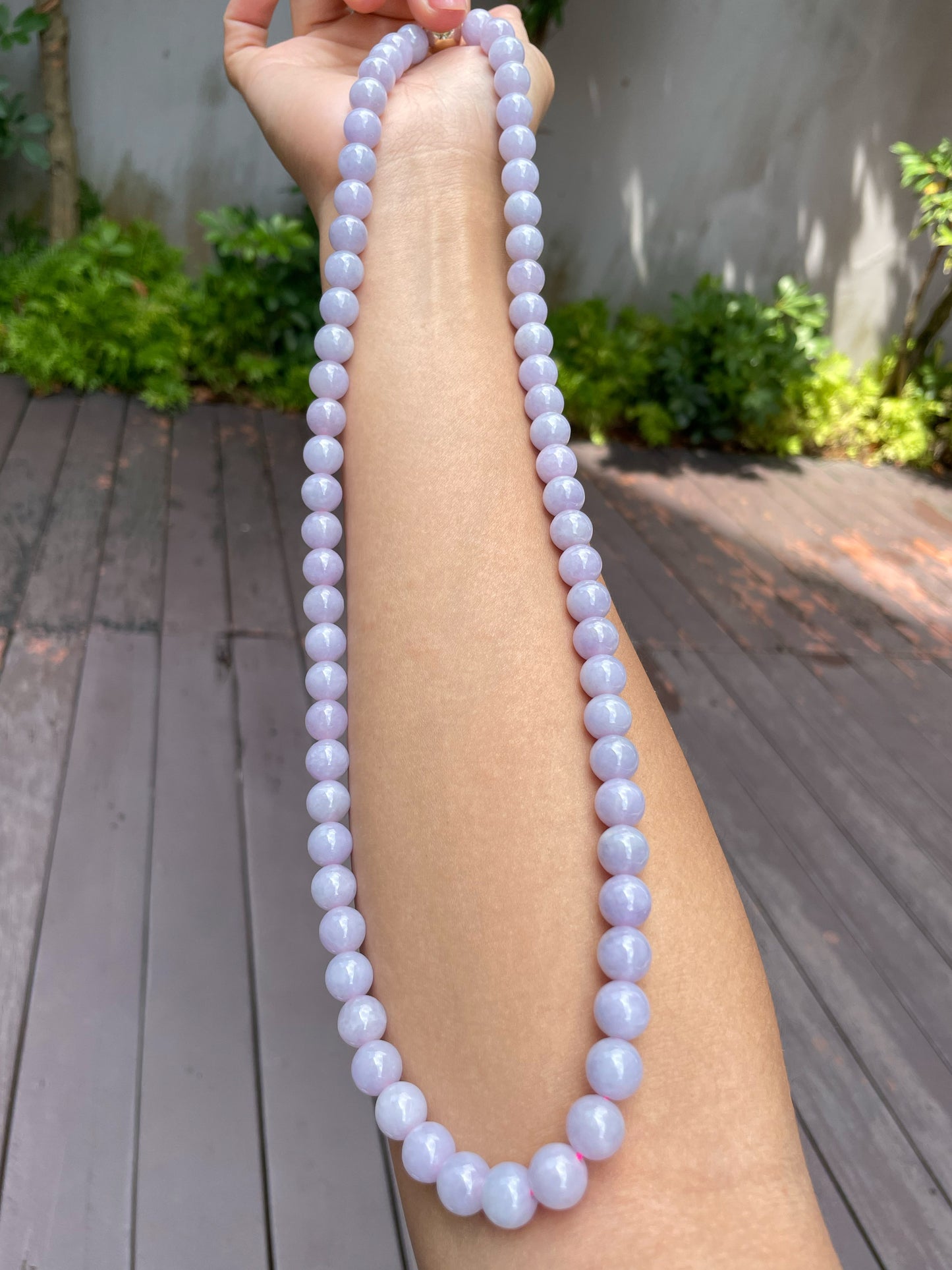 Lavender Jade Beads Necklace (NJN016)