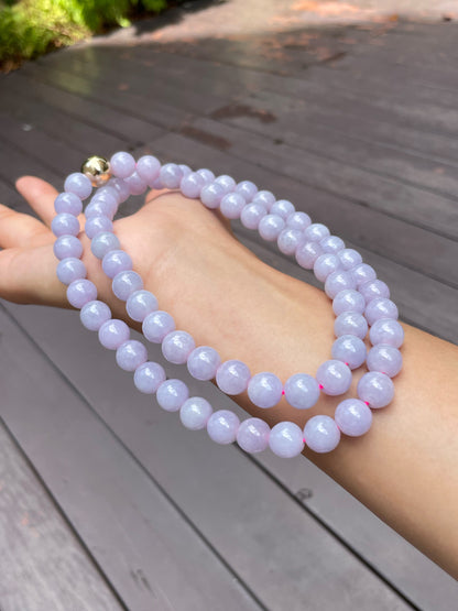 Lavender Jade Beads Necklace (NJN016)