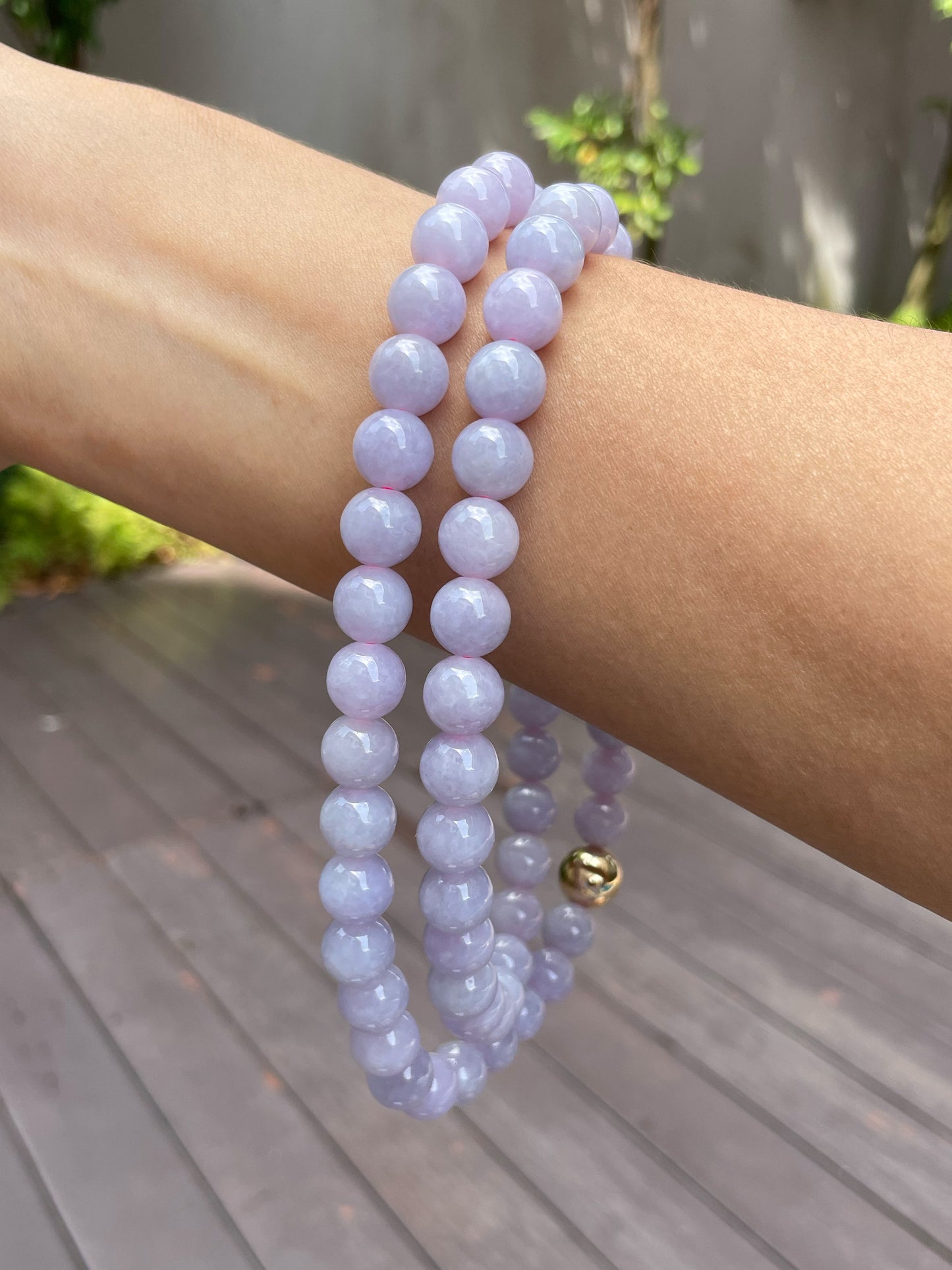 Lavender Jade Beads Necklace (NJN016)