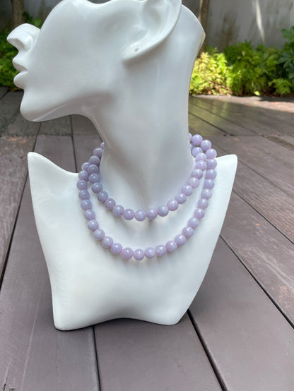 Lavender Jade Beads Necklace (NJN016)