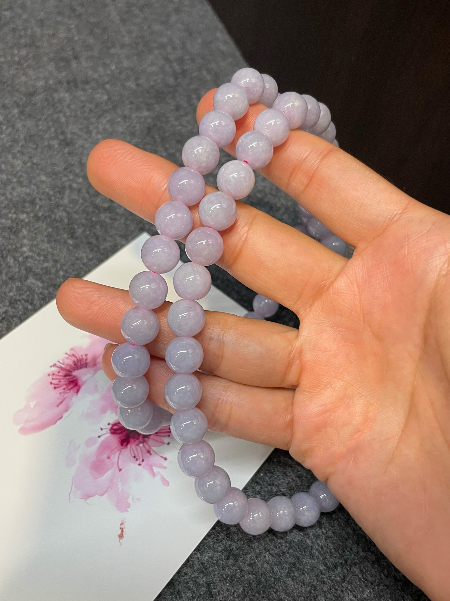 Lavender Jade Beads Necklace (NJN016)