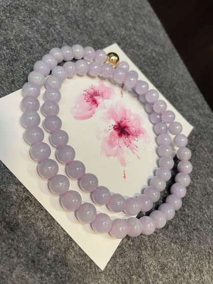 Lavender Jade Beads Necklace (NJN016)