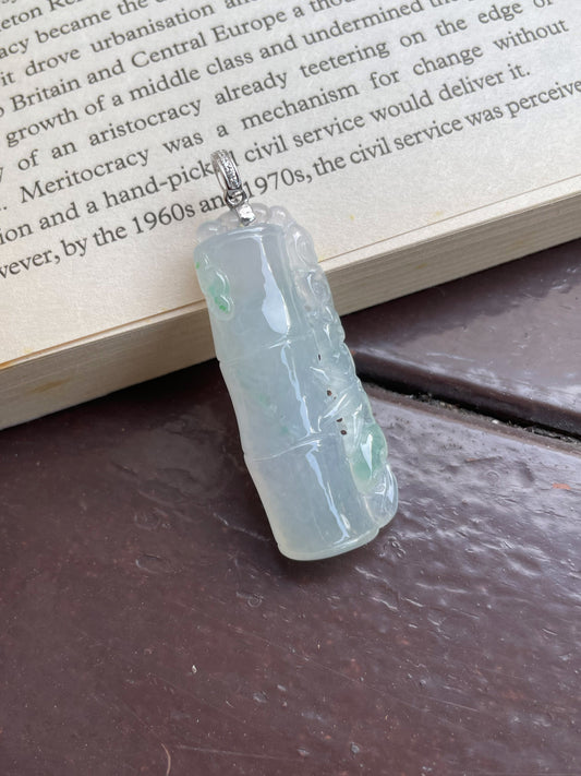 Icy Jadeite Bamboo Pendant (NJP004)