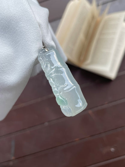 Icy Jadeite Bamboo Pendant (NJP004)