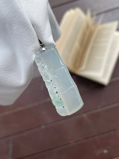 Icy Jadeite Bamboo Pendant (NJP004)