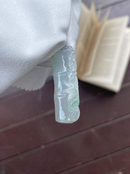 Icy Jadeite Bamboo Pendant (NJP004)