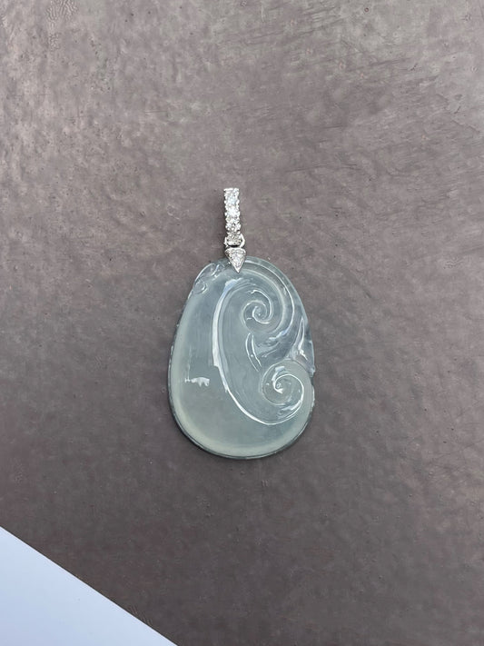 Icy Jadeite Pendant - Ruyi (NJP007)