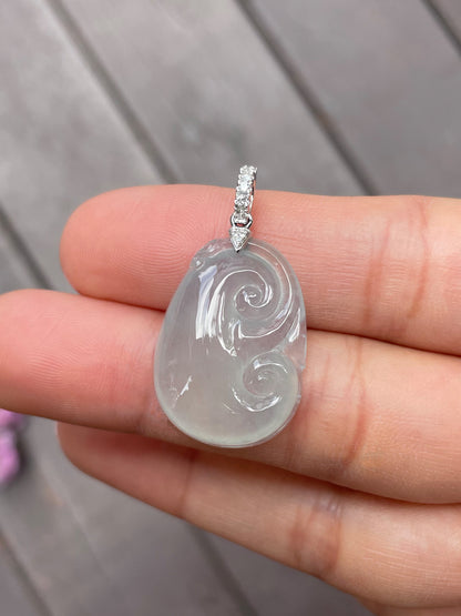 Icy Jadeite Pendant - Ruyi (NJP007)