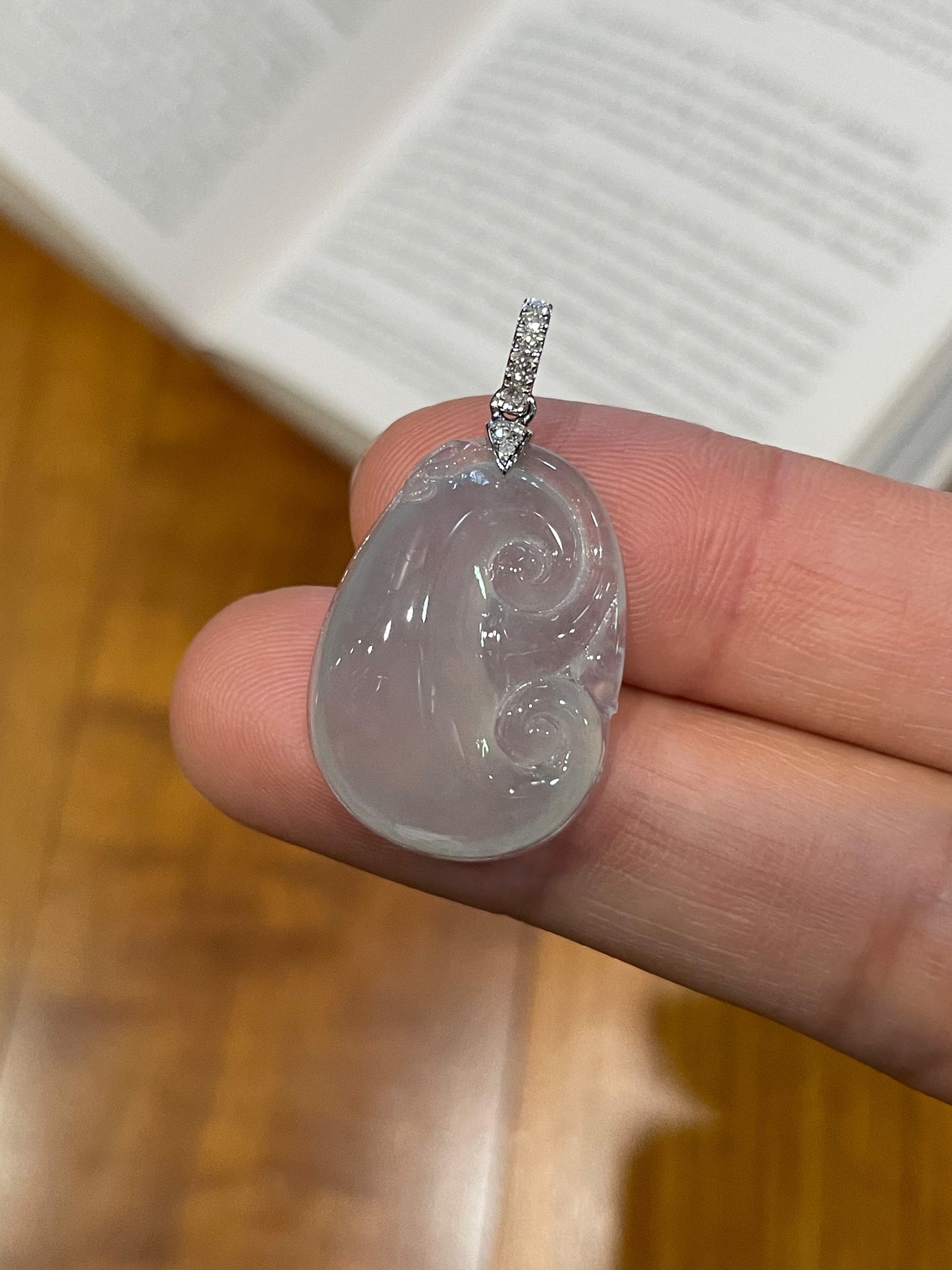 Icy Jadeite Pendant - Ruyi (NJP007)