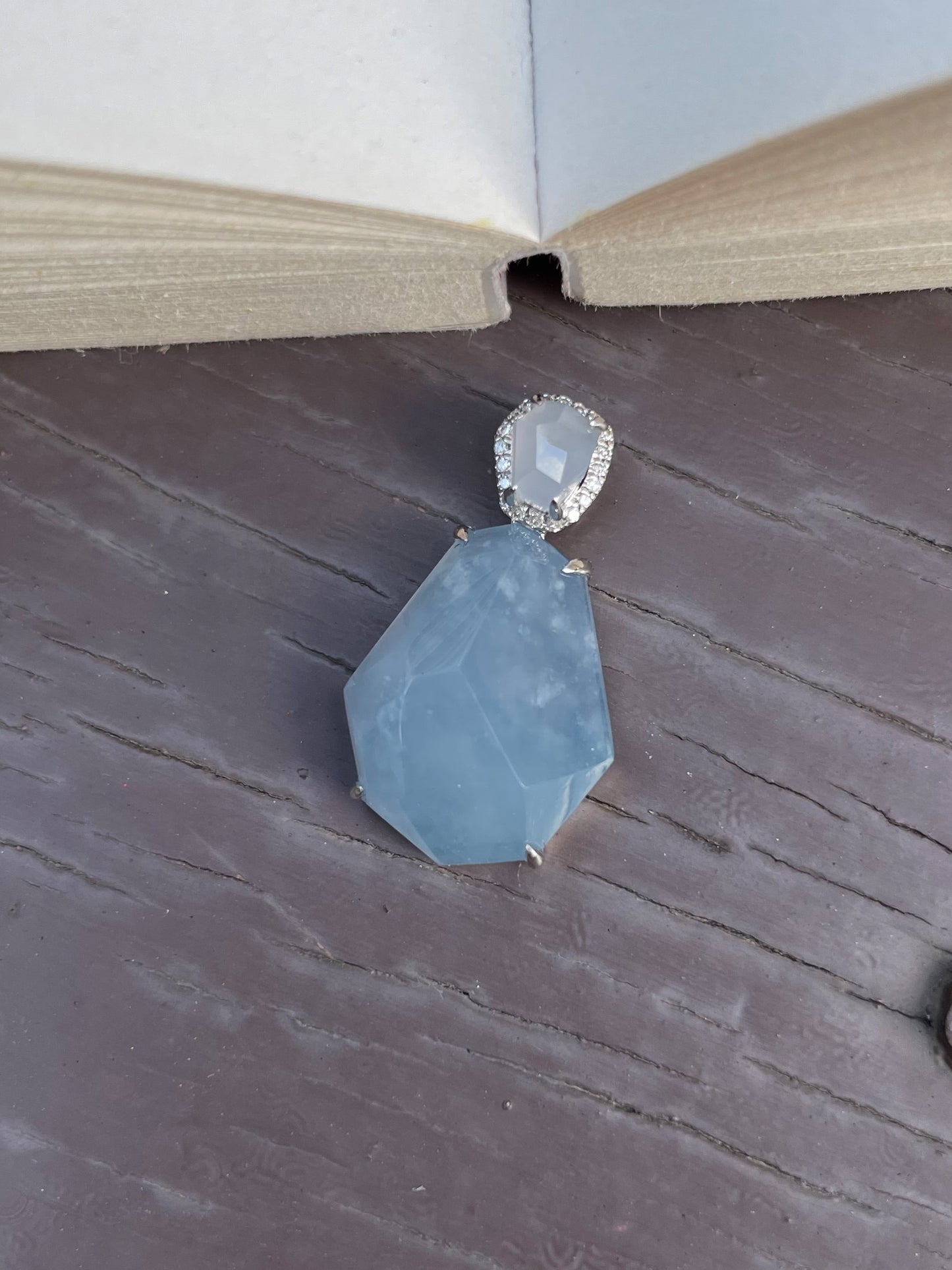 Bluish Lavender Jadeite Pendant - Irregular Shape (NJP008)