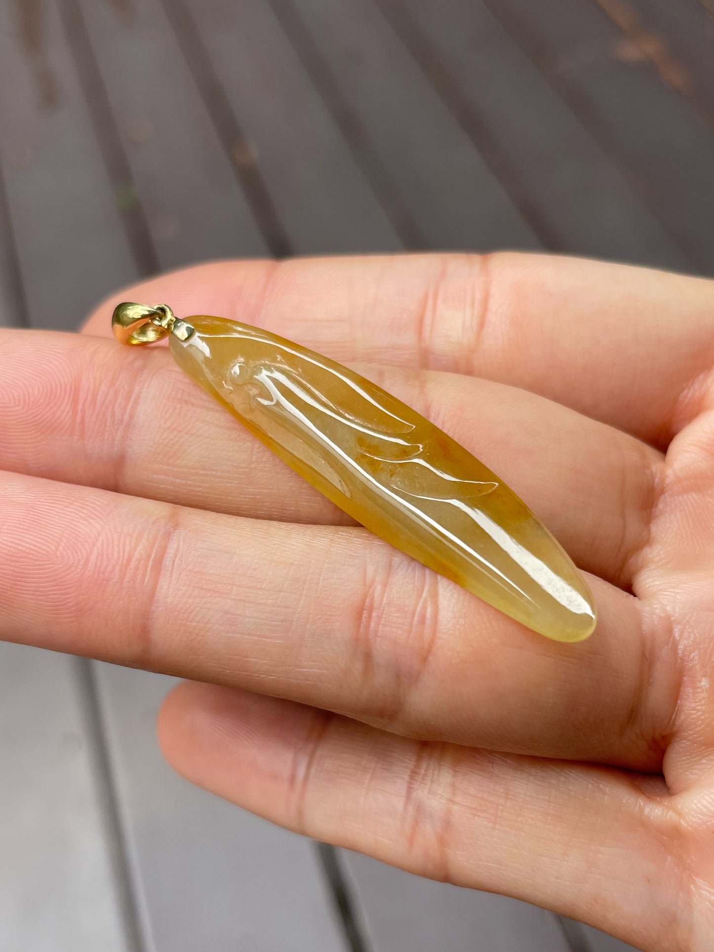 Yellow Jadeite Pendant - 悟道 (NJP009)