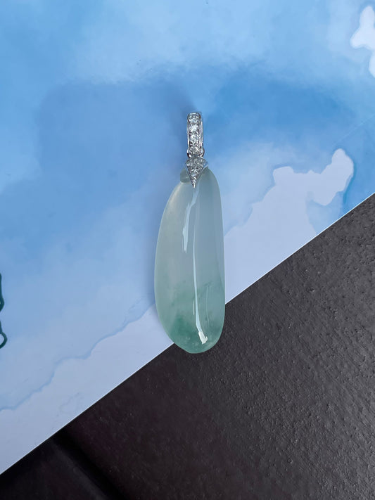 Icy Jadeite Pendant -  Gourd Carving (NJP014)