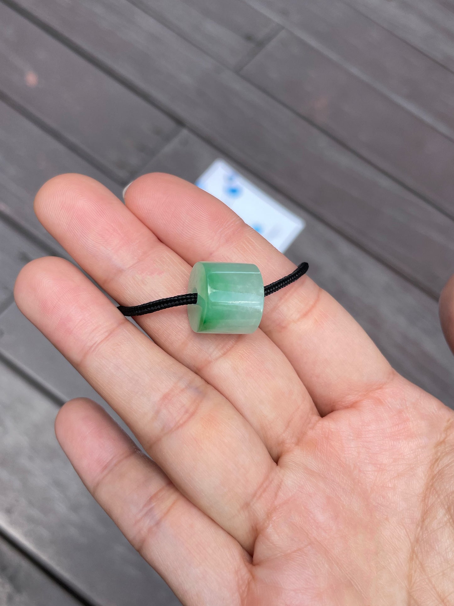 Light Green Jade Barrel Pendant - Lu Lu Tong 路路通 (NJP027)