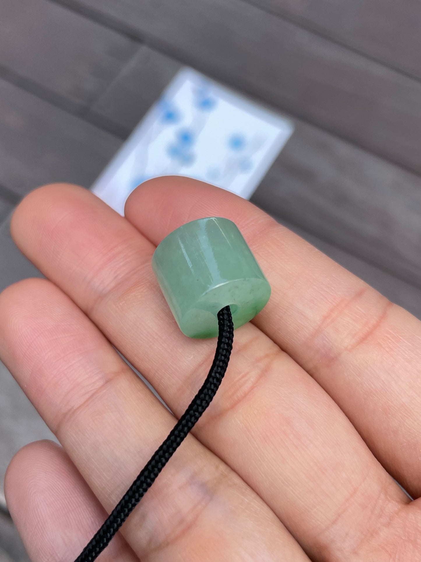 Light Green Jade Barrel Pendant - Lu Lu Tong 路路通 (NJP027)