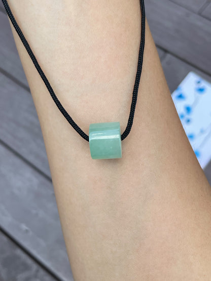 Light Green Jade Barrel Pendant - Lu Lu Tong 路路通 (NJP027)