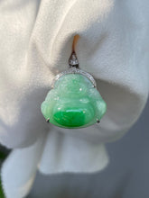 Load image into Gallery viewer, Green Jade Buddha Pendant - Laughing Buddha 笑佛 (NJP028)
