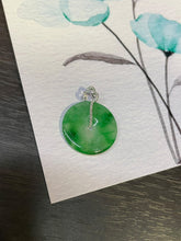 Load image into Gallery viewer, Green Jadeite Safety Coin Pendant - 平安扣 (NJP030)
