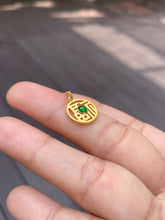 Load image into Gallery viewer, Green Jadeite Cabochon Pendant - 福 (NJP032)
