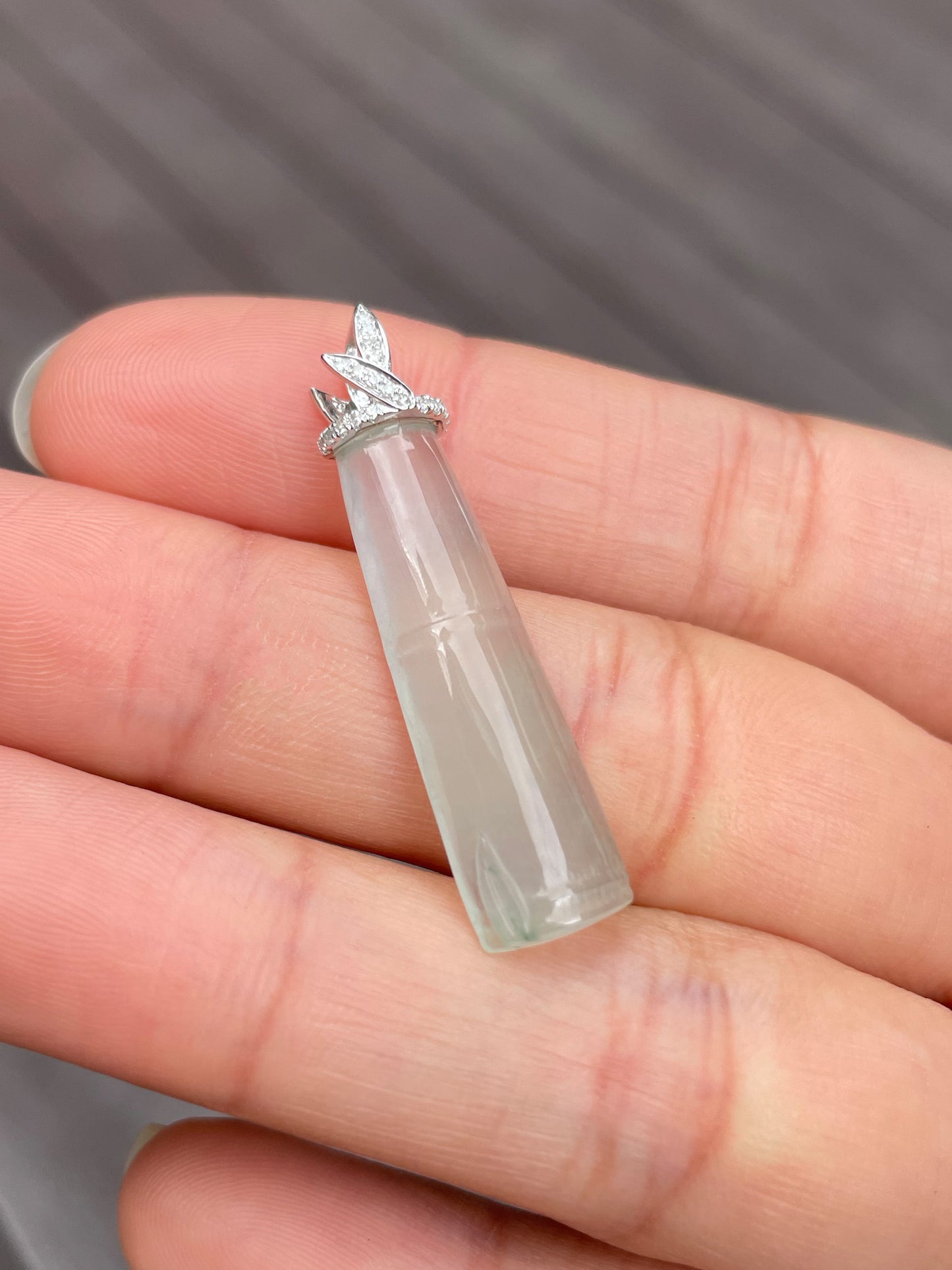 Icy Jade Bamboo Pendant (NJP034)