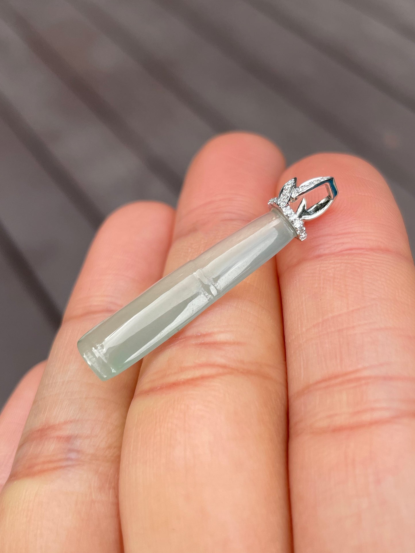 Icy Jade Bamboo Pendant (NJP034)