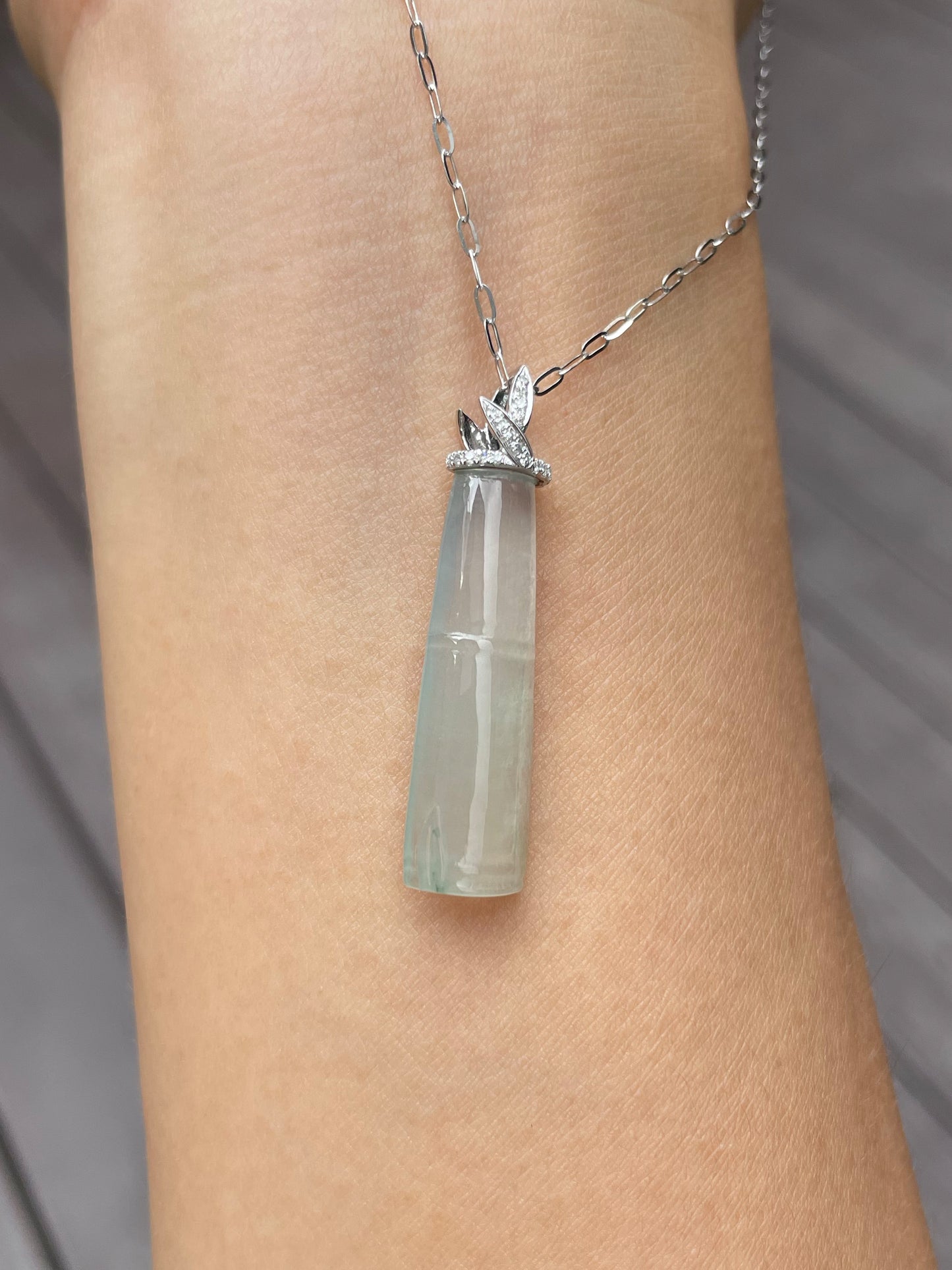 Icy Jade Bamboo Pendant (NJP034)