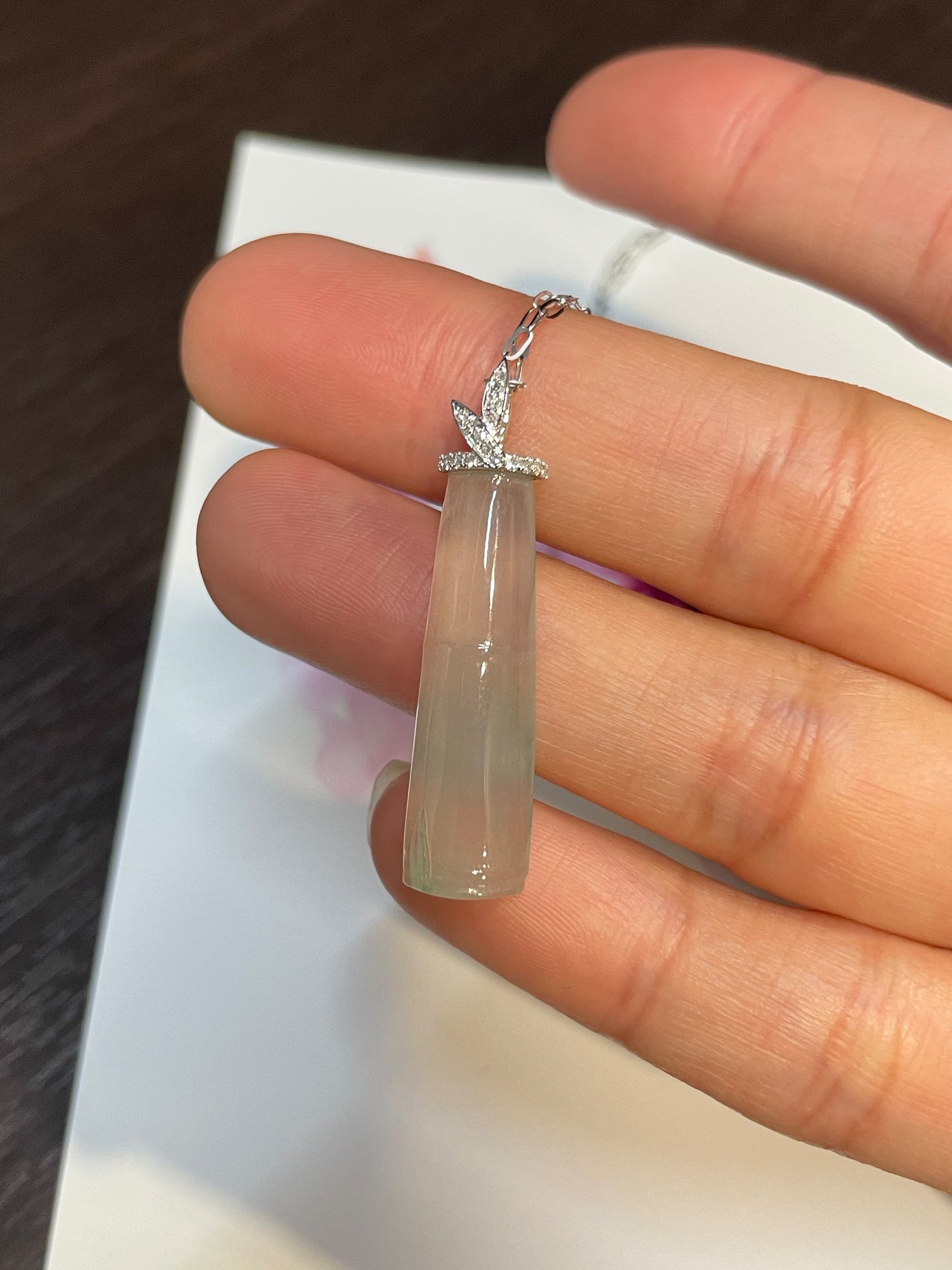 Icy Jade Bamboo Pendant (NJP034)