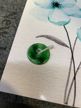 Load image into Gallery viewer, Green Jadeite Safety Coin Pendant - 平安扣 (NJP037)

