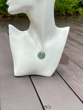 Load image into Gallery viewer, Bluish Green Jadeite Safety Coin Pendant - 平安扣 (NJP046)
