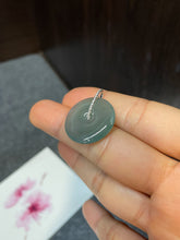 Load image into Gallery viewer, Bluish Green Jadeite Safety Coin Pendant - 平安扣 (NJP046)
