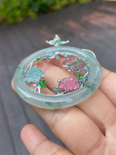 Load image into Gallery viewer, Icy Bluish Flower Jade Pendant (NJP048)
