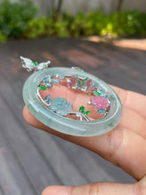 Load image into Gallery viewer, Icy Bluish Flower Jade Pendant (NJP048)
