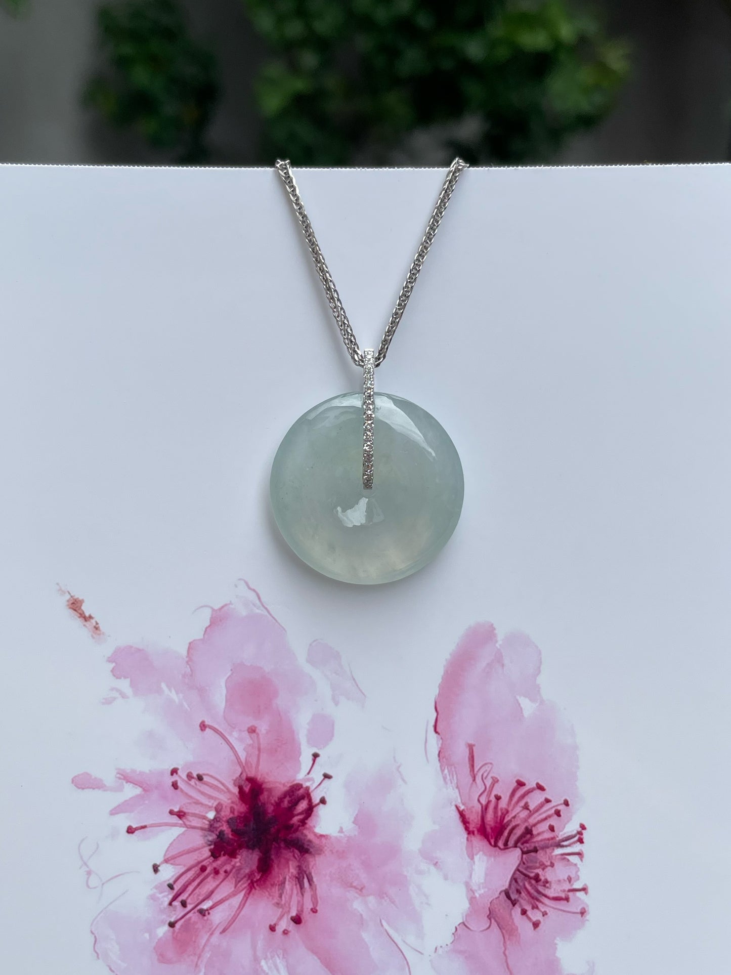 Icy Jadeite Safety Coin Pendant - 平安扣 (NJP051)