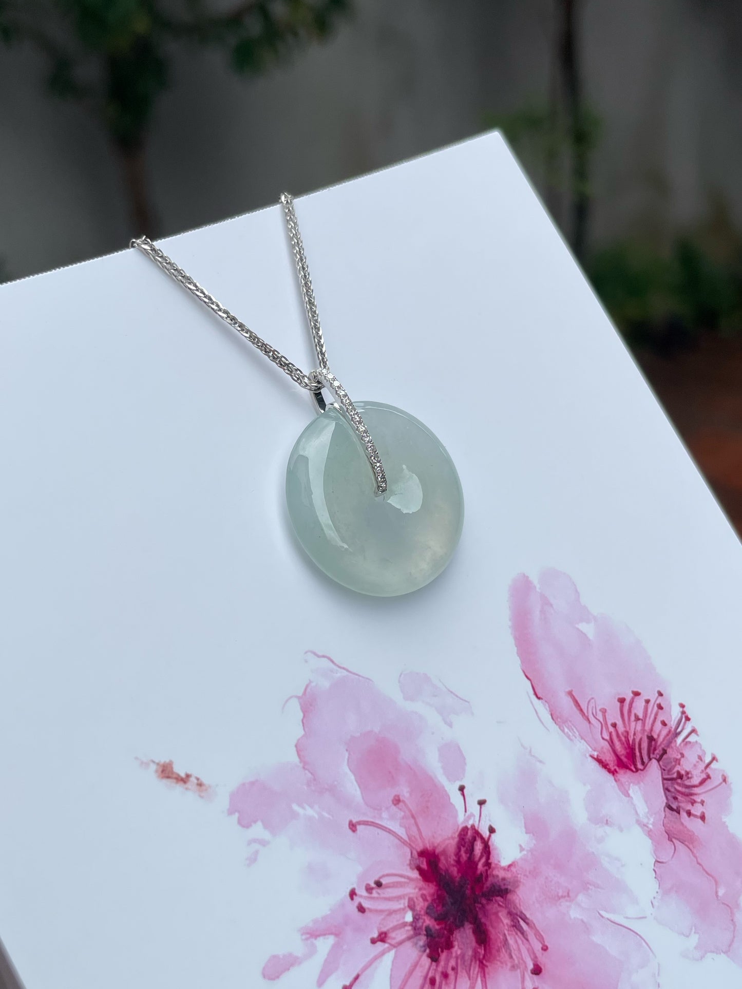 Icy Jadeite Safety Coin Pendant - 平安扣 (NJP051)